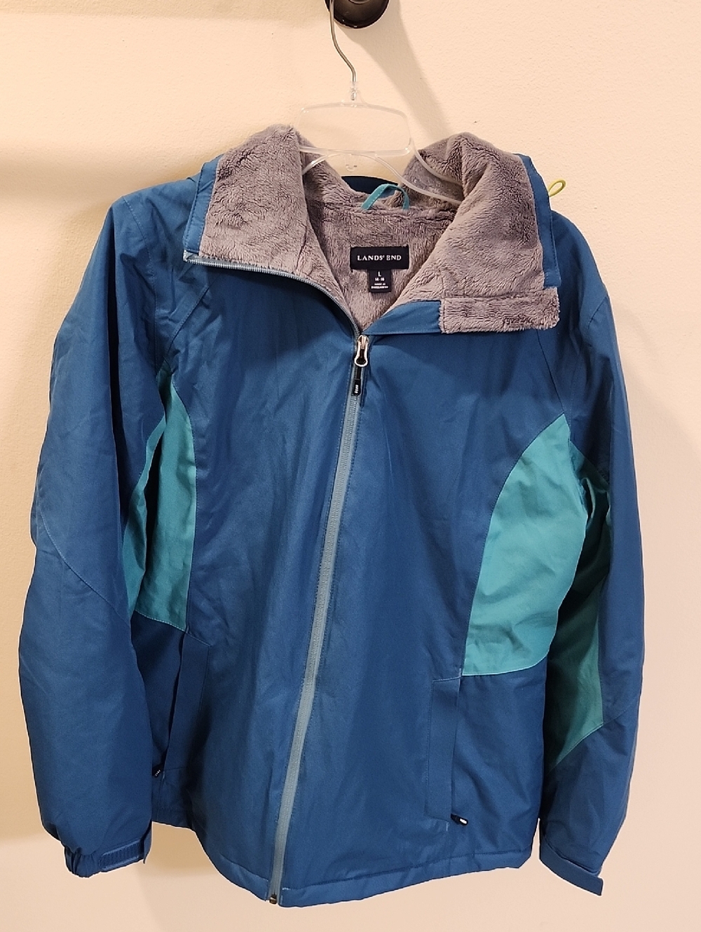 Lands' End Blue and Teal Women's Jacket